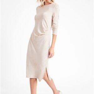 Luxespun Side-Ruched Banana Rep. Knit Dress